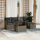 Lounge Tuinset van Zwart Gepoedercoat Staal voor Terras en Tuin - Grijs / zonder opbergruimte - Tuinsets