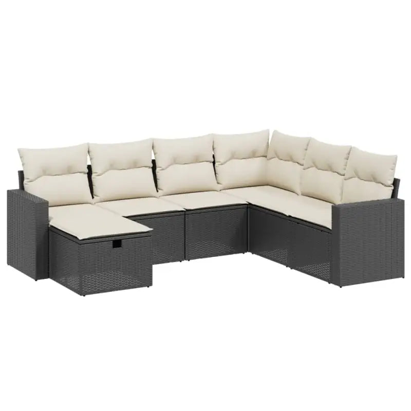 Lounge tuinset van zwart gepoedercoated staal met perfecte afmetingen - Tuinsets
