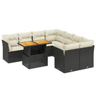 Lounge tuinset van zwart materiaal en gepoedercoat staal met afmetingen - Tuinsets