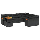 Lounge tuinset van zwart materiaal en gepoedercoat staal voor comfortabel buitenleven - Tuinsets