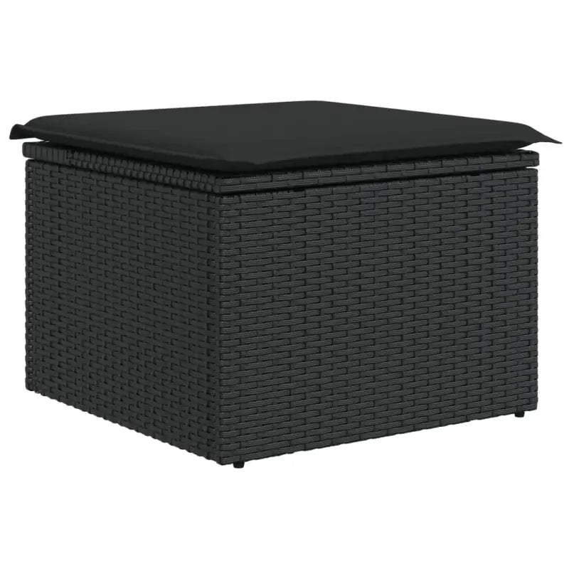 Lounge Tuinset van zwart materiaal en gepoedercoat staal met afmetingen - Tuinsets