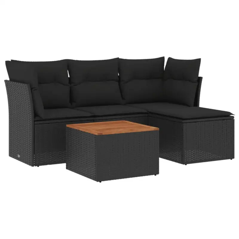 Lounge tuinset van zwart materiaal en gepoedercoat staal met ruime afmetingen - Tuinsets