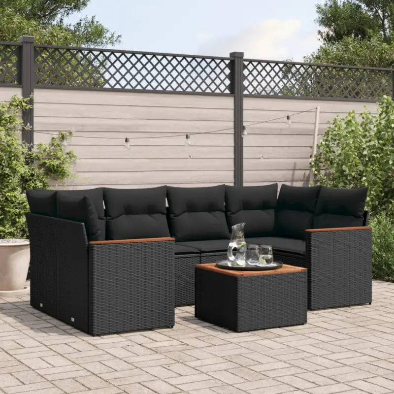 Lounge tuinset van zwart materiaal met gepoedercoat staal en waterdichte tas - Tuinsets