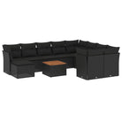 Lounge Tuinset van Zwart Materiaal met Gepoedercoat Staal Afmetingen - Tuinsets