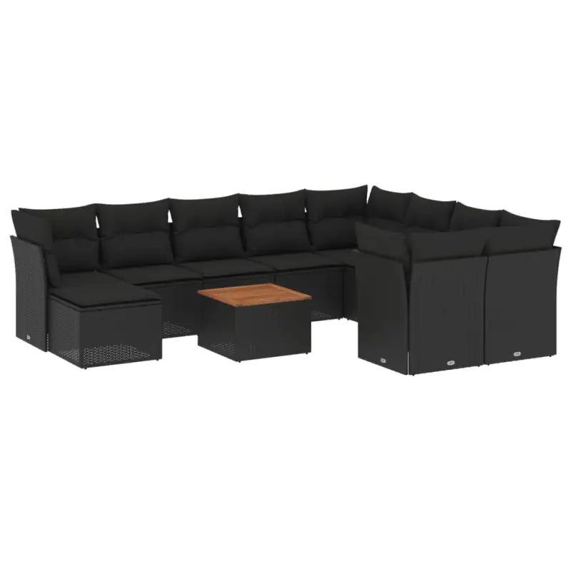 Lounge Tuinset van Zwart Materiaal met Gepoedercoat Staal Afmetingen - Tuinsets