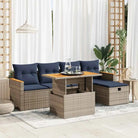 Lounge Tuinset van zwart materiaal met gepoedercoat staal afmetingen - Grijs / met opbergruimte - Tuinsets