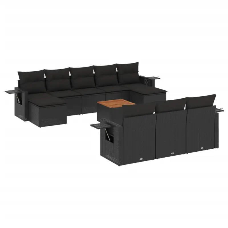 Lounge tuinset van zwart materiaal met waterdichte tas en gepoedercoat staal - Tuinsets