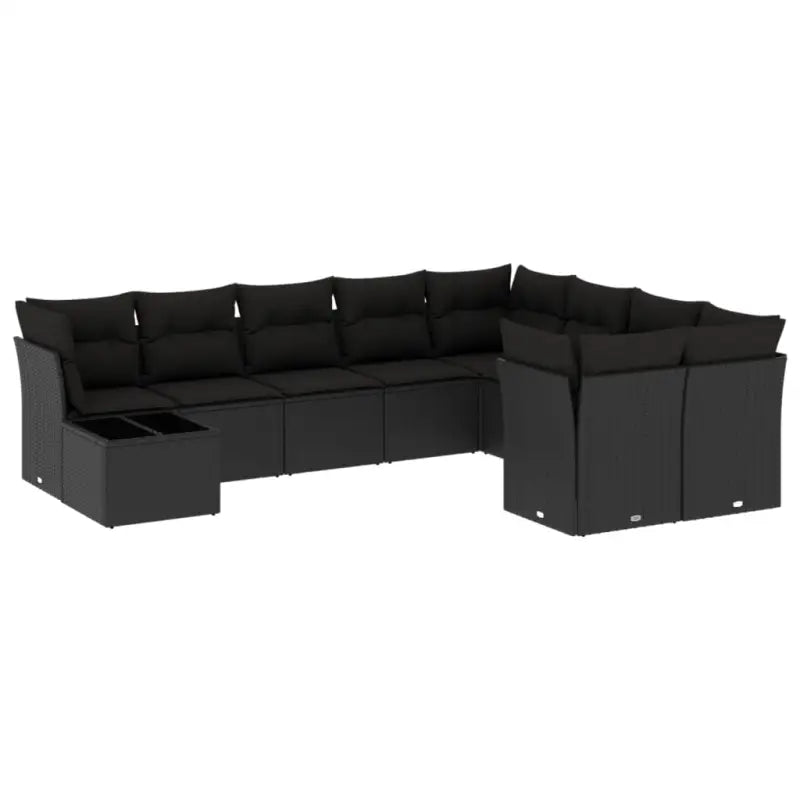 Lounge Tuinset van Zwart Materiaal met Waterdichte Tas en Gepoedercoat Staal - Tuinsets