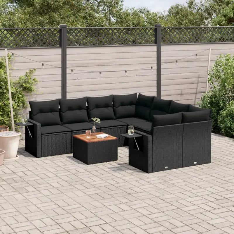 Lounge Tuinset van zwart materiaal met waterdichte tas en gepoedercoat staal - Zwart - Tuinsets