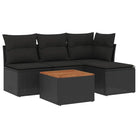 Lounge Tuinset van zwart materiaal met waterdichte tas en gepoedercoat staal - Tuinsets