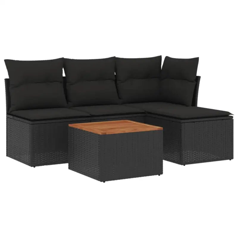 Lounge Tuinset van zwart materiaal met waterdichte tas en gepoedercoat staal - Tuinsets