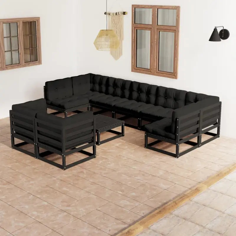 Lounge tuinset voor ontspanning en gezelligheid - Zwart / Ja - Tuinsets