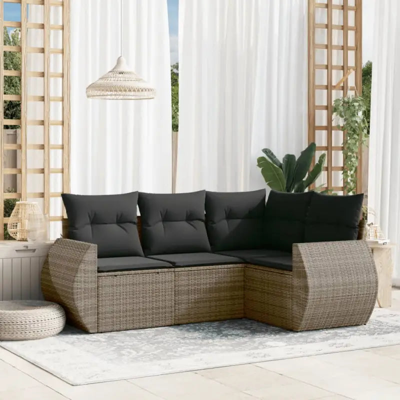 Lounge tuinsets in beige materiaal met waterdichte tas en gepoedercoat staal - grijs en donkergrijs / Zonder tafel
