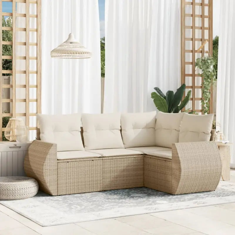 Lounge tuinsets in beige materiaal met waterdichte tas en gepoedercoat staal - beige en crèmekleurig / Zonder tafel