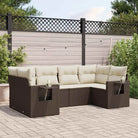 Lounge tuinsets in beige met gepoedercoat staal en afmetingen - Bruin en crème - Tuinsets