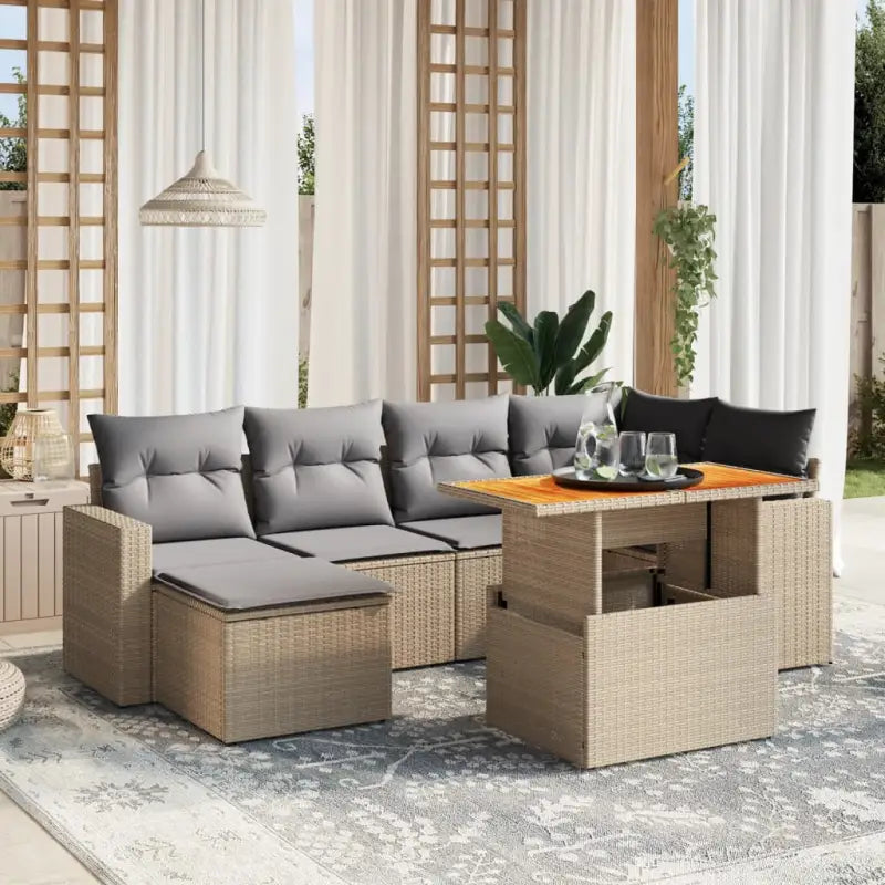 Lounge Tuinsets in Grijs Materiaal met Gepoedercoat Staal Afmetingen - Beige en grijs / zonder opbergruimte - Tuinsets