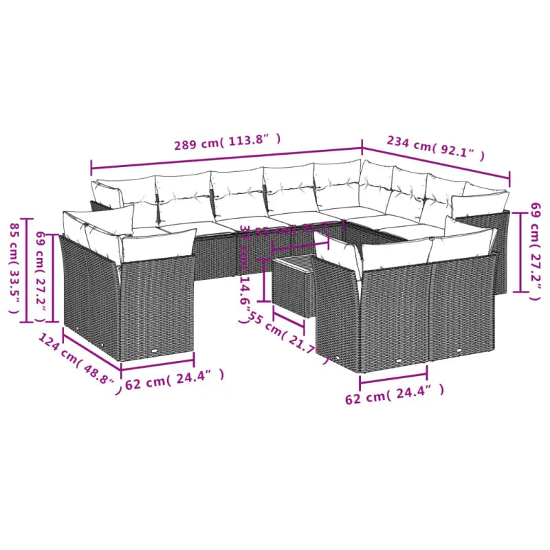 Lounge tuinsets in grijs materiaal met waterdichte tas en gepoedercoat staal - Tuinsets