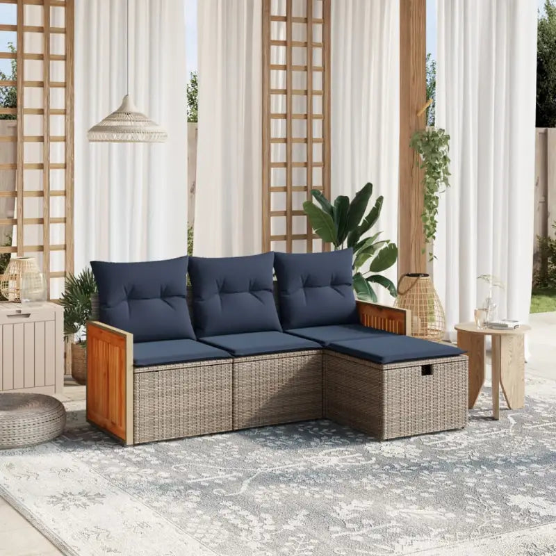 Lounge Tuinsets in Grijs met Gepoedercoat Staal en Afmetingen - Grijs / zonder opbergruimte - Tuinsets