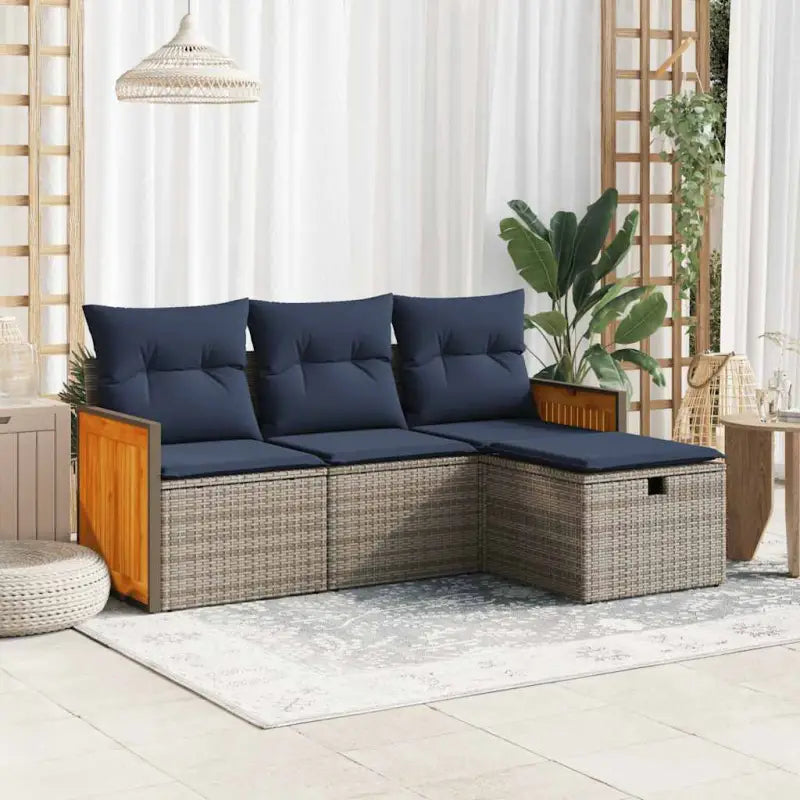 Lounge Tuinsets in Grijs met Gepoedercoat Staal en Afmetingen - Grijs / met opbergruimte - Tuinsets