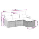 Lounge Tuinsets in Grijs met Gepoedercoat Staal en Afmetingen - Tuinsets