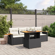 Lounge tuinsets in zwart materiaal met gepoedercoat staal en poly rattan - Tuinsets