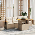Lounge tuinsets in zwart materiaal met gepoedercoat staal en poly rattan - beige en crèmekleurig / zonder opbergruimte