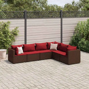 Lounge tuinsets met poly rattan en gepoedercoat staal hemelterwijl de afmetingen rugkussen comfortabel maken - Tuinsets