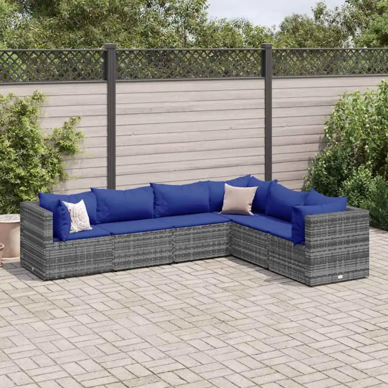 Lounge tuinsets met poly rattan en gepoedercoat staal hemelterwijl de afmetingen rugkussen comfortabel maken - Grijs