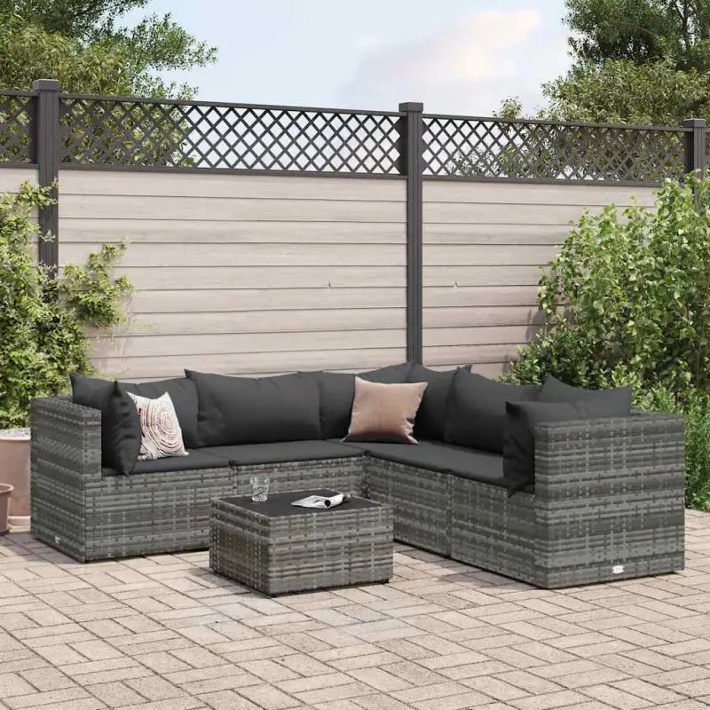 Lounge tuinsets met poly rattan en gepoedercoat staal hemelterwijl de afmetingen rugkussen comfortabel maken - Grijs