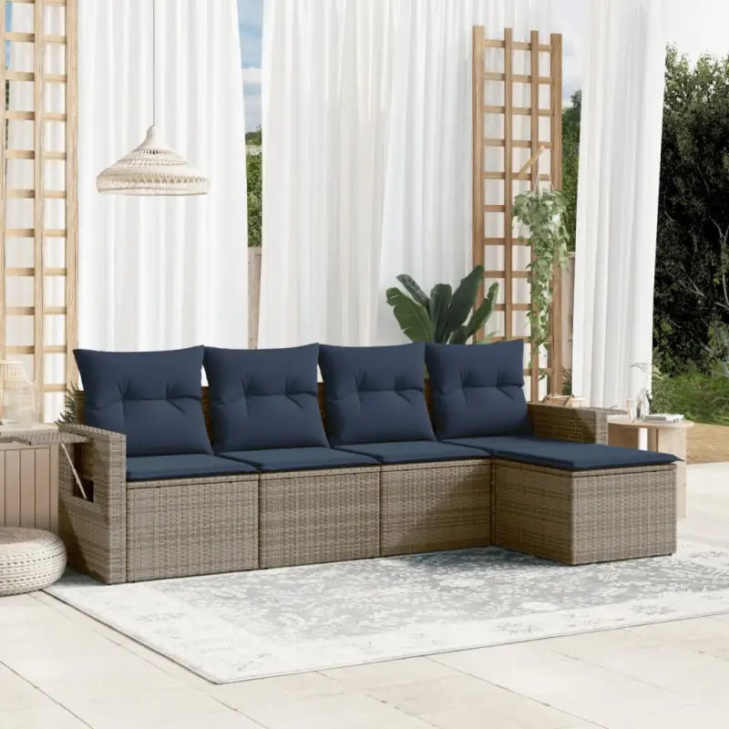 Lounge Tuinsets met Waterdichte Zak en Gepoedercoat Staal Afmetingen - Grijs en blauw / Zonder tafel - Tuinsets