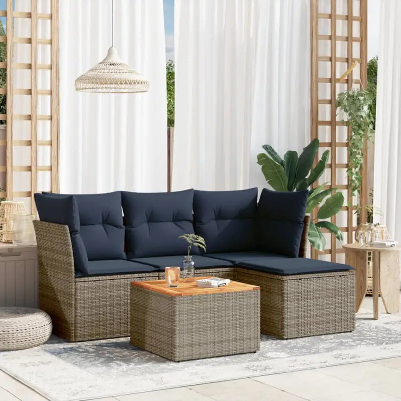 Lounge tuinsets van gepoedercoat staal in zwart materiaal voor buitengebruik - Grijs - Tuinsets