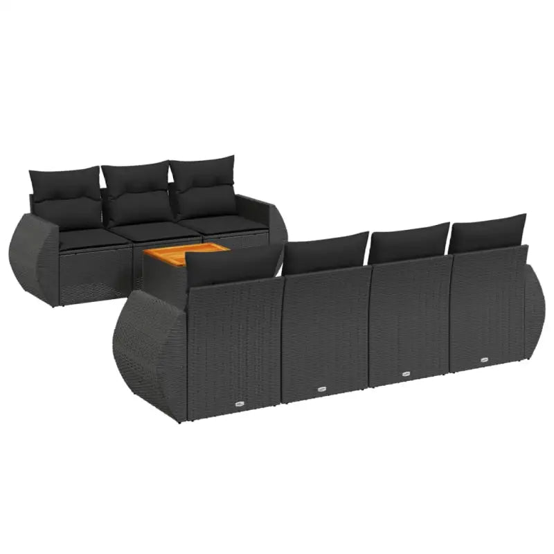 Lounge tuinsets van zwart materiaal en gepoedercoat staal - Tuinsets