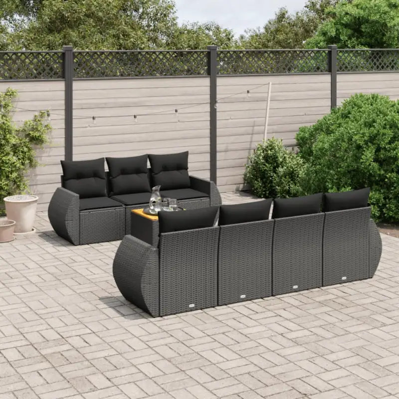 Lounge tuinsets van zwart materiaal en gepoedercoat staal - Zwart - Tuinsets