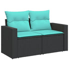 Lounge tuinsets van zwart materiaal en gepoedercoat staal afmetingen - Tuinsets