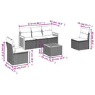Lounge tuinsets van zwart materiaal met gepoedercoat staal en poly rattan - Tuinsets