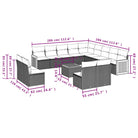Lounge tuinstel in grijs materiaal met waterdichte zak en gepoedercoat staal - grijs en marineblauw / Met tafel
