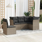 Lounge tuinstoel in beige materiaal met gepoedercoat staal afmetingen - Grijs / Zonder tafel - Tuinsets