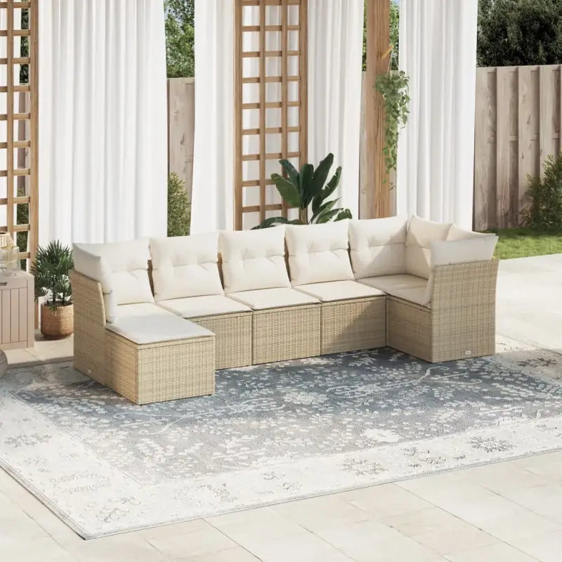 Lounge tuinstoel set met beige materiaal en gepoedercoat staal - beige en crèmekleurig / Zonder tafel - Tuinsets