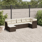 Lounge tuinstoel set met beige materiaal en gepoedercoat staal - Bruin en crème / Zonder tafel - Tuinsets