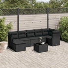Lounge tuinstoel set met beige materiaal en gepoedercoat staal - Zwart / Met tafel - Tuinsets