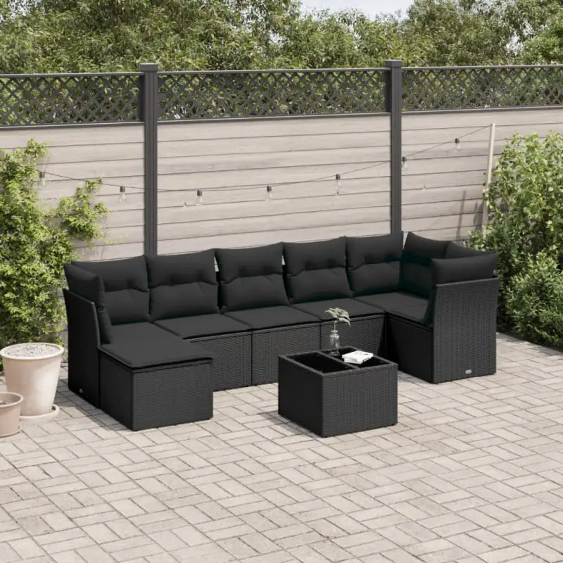 Lounge tuinstoel set met beige materiaal en gepoedercoat staal - Zwart / Met tafel - Tuinsets