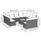 Lounge tuinstoel set met poly rattan en gepoedercoat staal - Tuinsets