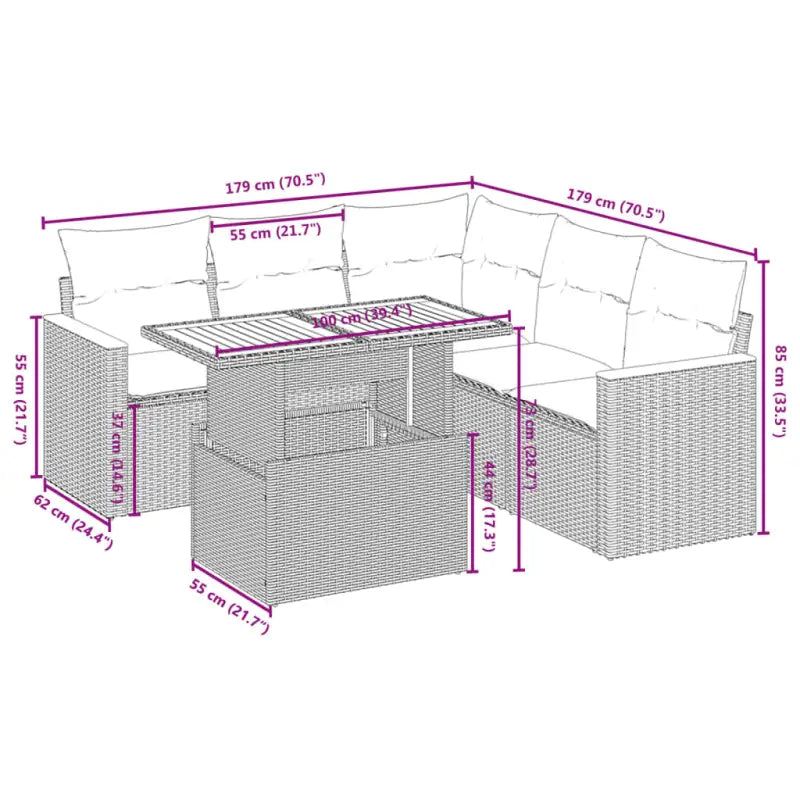 Lounge tuinstoel set van zwart materiaal en gepoedercoat staal - Tuinsets