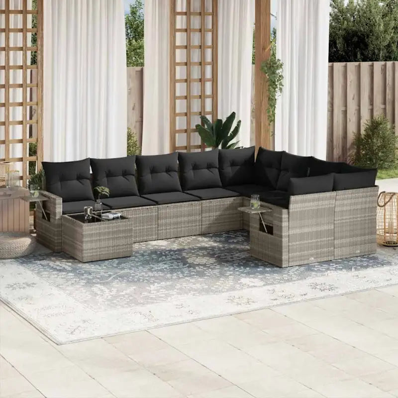 Lounge tuinstoelen in grijs materiaal en gepoedercoat staal afmetingen - Lichtgrijs - Tuinsets