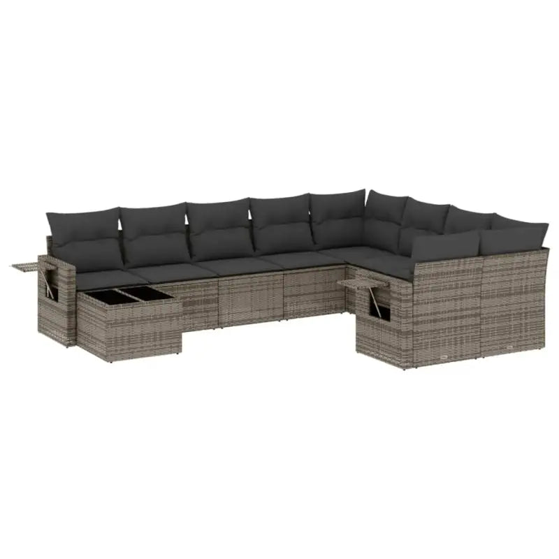 Lounge tuinstoelen in grijs materiaal en gepoedercoat staal afmetingen - Tuinsets