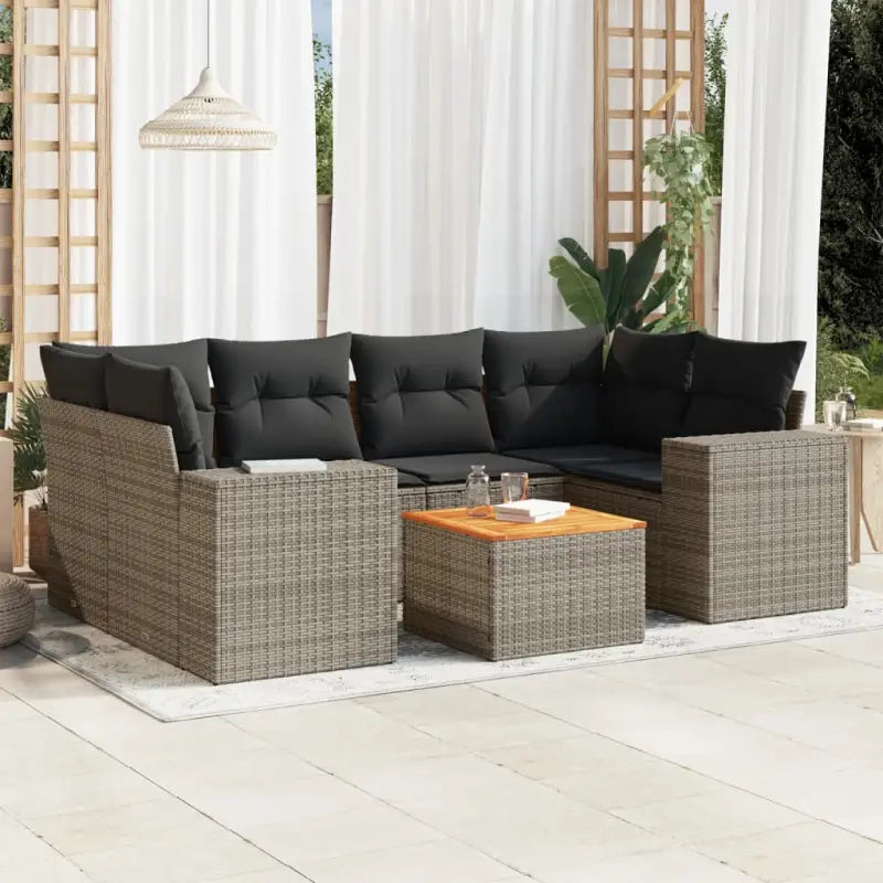 Lounge tuinstoelen set met beige materiaal en gepoedercoat staal - Grijs - Tuinsets