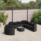 Lounge tuinstoelen set met grijs materiaal en gepoedercoat staal - Zwart - Tuinsets