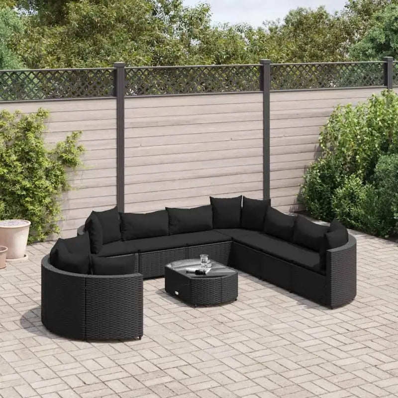 Lounge tuinstoelen set met grijs materiaal en gepoedercoat staal - Zwart - Tuinsets