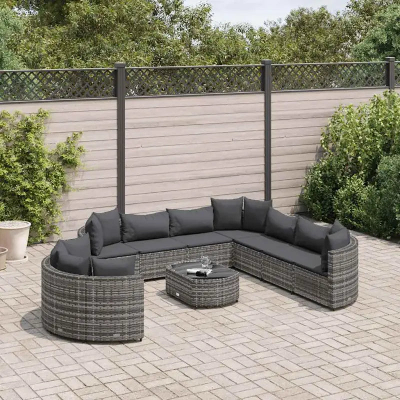 Lounge tuinstoelen set met grijs materiaal en gepoedercoat staal - Grijs - Tuinsets