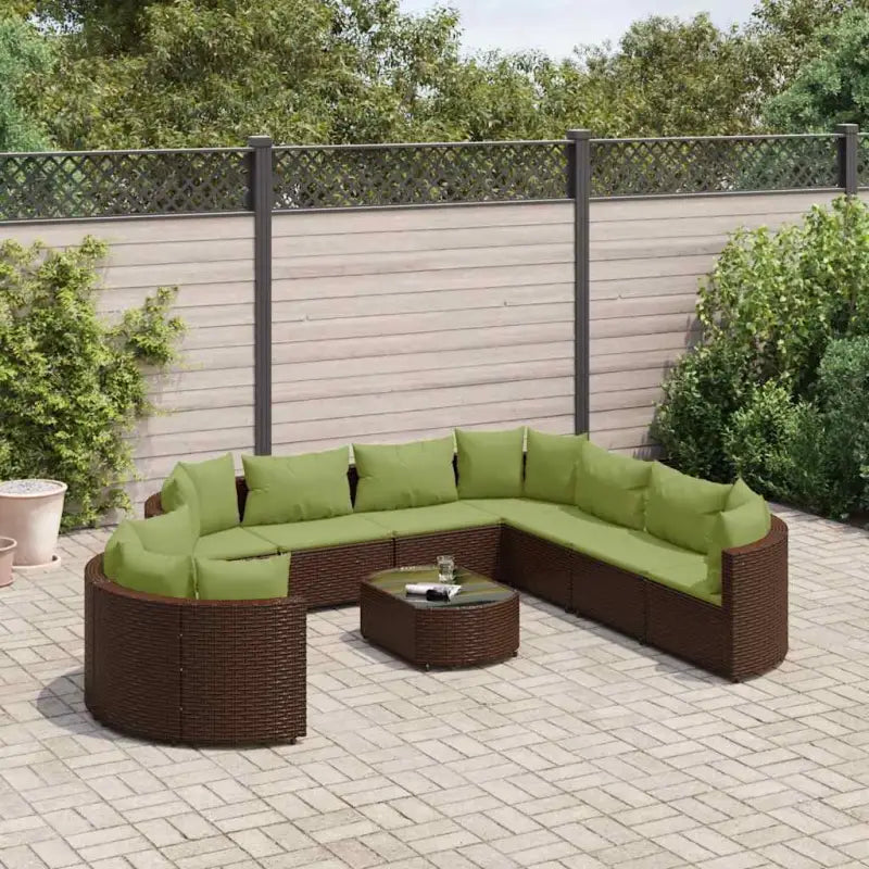 Lounge tuinstoelen set met grijs materiaal en gepoedercoat staal - Bruin en groen - Tuinsets